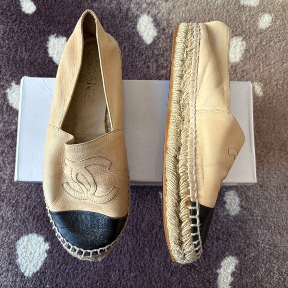 Chanel Beige and Black Espadrilles - Picture 4 of 6